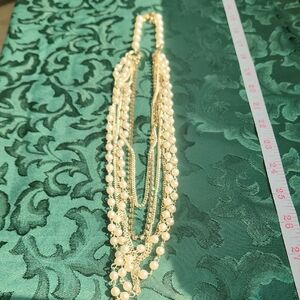 Elegant Gold and White Faux Pearl Necklace